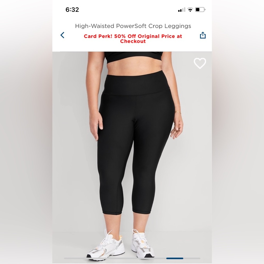 Old Navy High Waisted PowerSoft Crop Leggings with mesh side and pockets